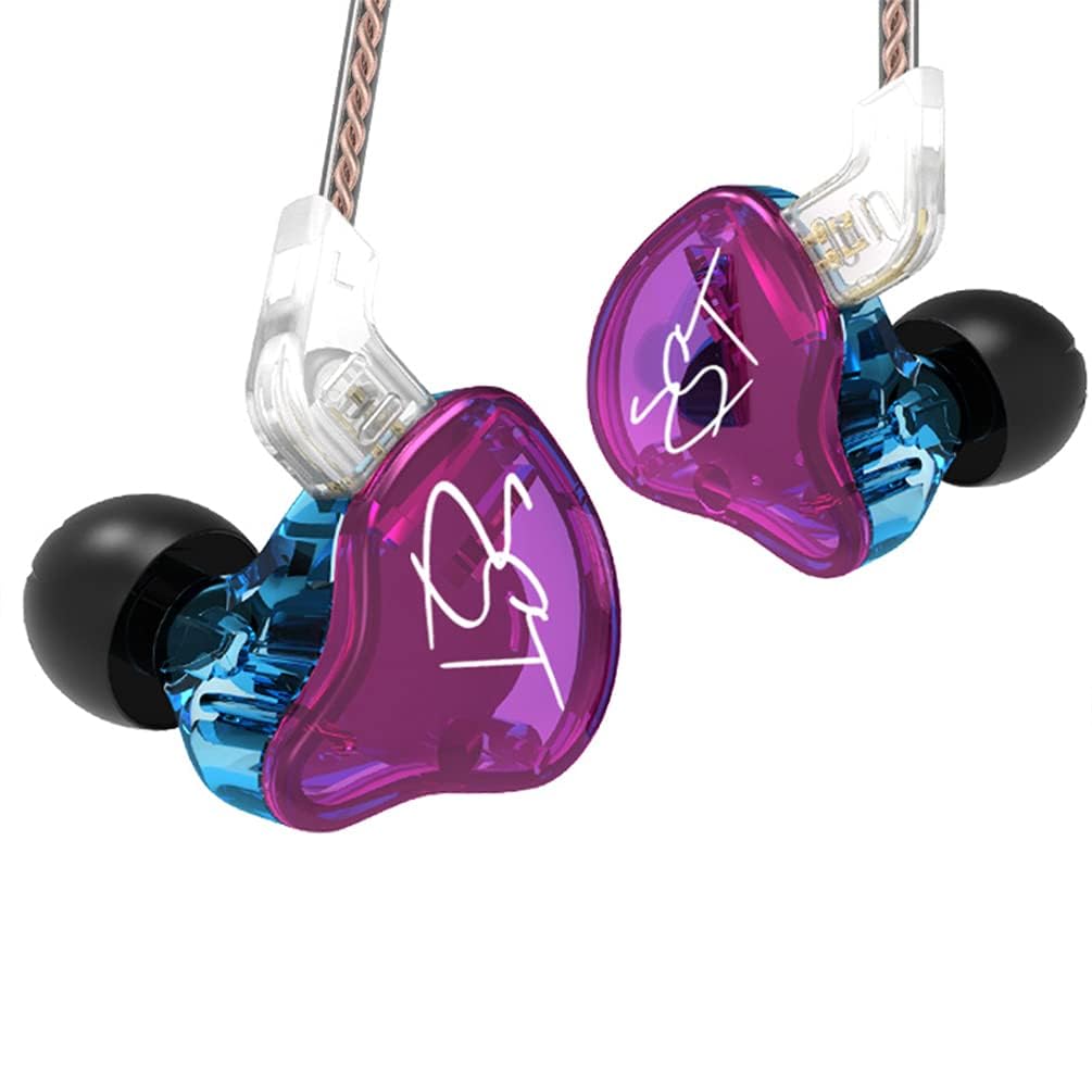 KZ ZST 1BA 1DD In-Ear Earphones, Clear Hi-Fi Monitor Earbuds, Wired Sports Gaming Earphones for Musicians, Singers, and Audiophiles (3.5mm, No Mic,