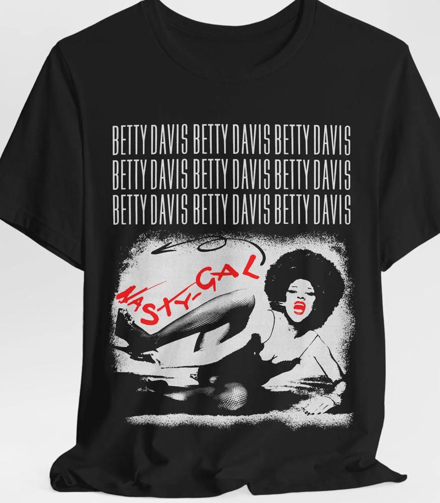 

VTG Betty Davis artwork black T-shirt Unisex All sizes S-5Xl XZ607 Unisex T-Shirt XXXXL