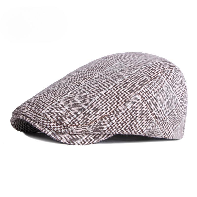 Vintage Glen Plaid Flat Cap for Men Women British Ivy Cabbie Hat Retro Checkered Newsboy Gatsby Cap Casual Peaked Hat