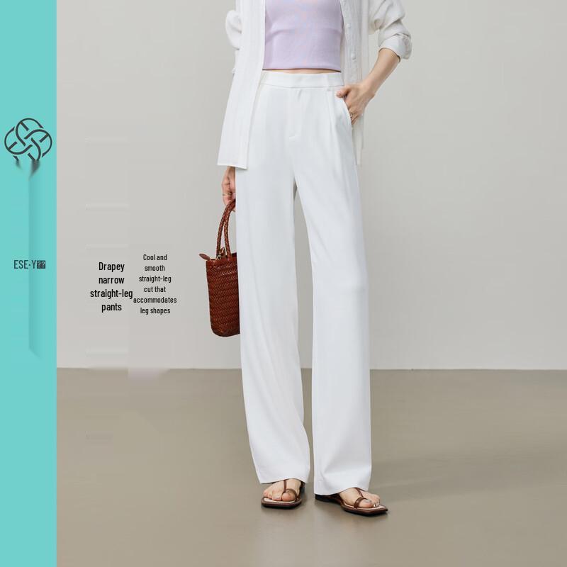 ESE-Y Women s Slim Ice Silk Straight-Leg Suit Pants 30