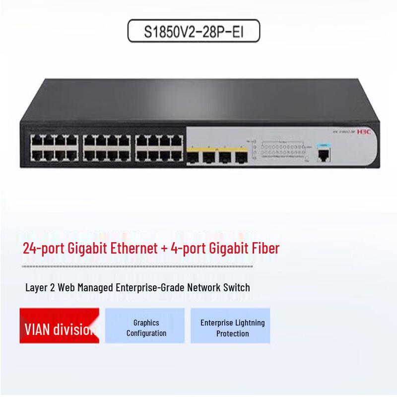 H3C S1850V2-28P-EI Layer 2 Web Managed Gigabit Switch