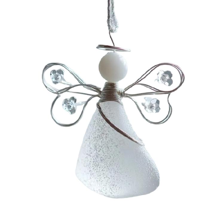Multicolored 2D Flat Angelic Pendant Christmas Tree Acrylic Hanging Ornament for Festives Holiday Decors Charm Gifting