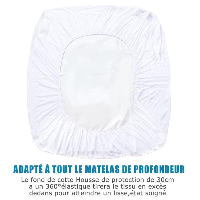 Protège Matelas - H - QUARTZ - 140x190cm - Imperméable - Respirant - Tissu Éponge