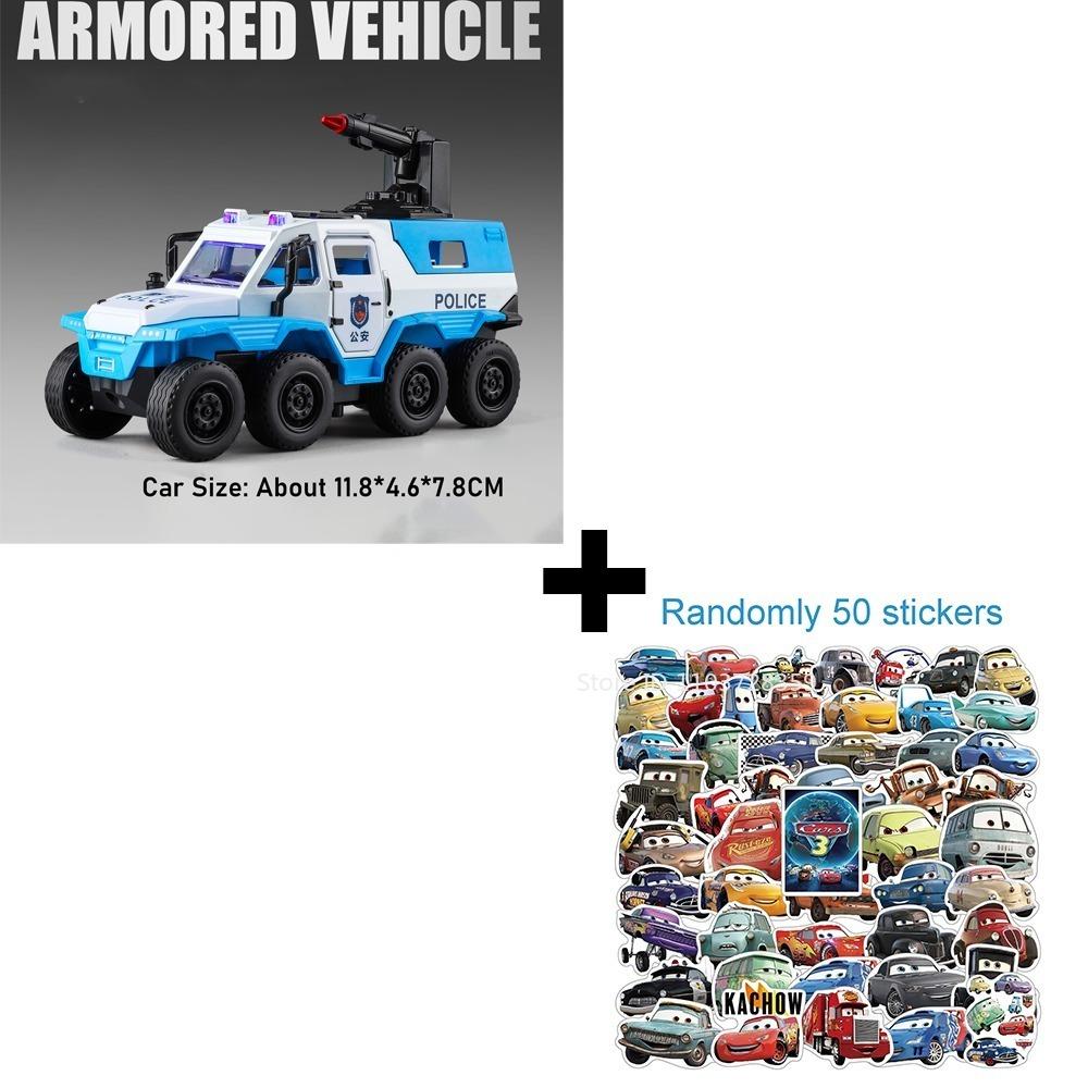 1:36 8-Wheel Conqueror Armored Car Toy Models Metal Diecast Simulation Off-road Cars Pull Back Doors Opened Sound Light Gifts