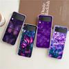 Phone Cover For Samsung Galaxy Z Flip 7 6 5 4 Case Transparent For Samsung Z Flip 3 Hard PC Foldable Shell Purple Butterfly Bags