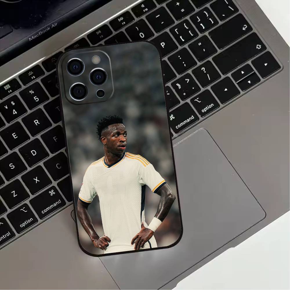 Football Player V-VINI J-JR  Phone Case For iPhone 17,16,15,14,13,12,11 Plus,Pro Max,XS,Soft Silicone Black Cover
