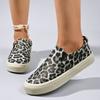 Große Größe Frühling Leopardenmuster Freizeitschuhe Damen Board Schuhe flache Sohle Koreanische Version vielseitig Ins Tide Slipper dicke Sohle