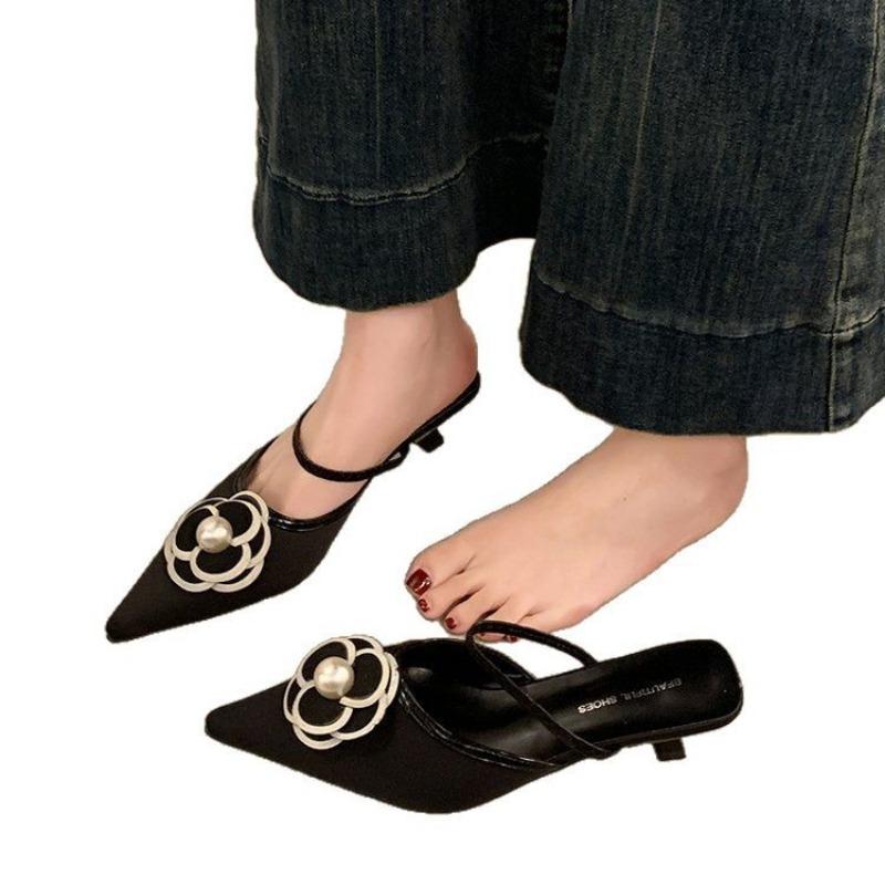 Fashion Hot Selling 2025 New Flower Pointed Toe High Heels Women Luxury Designer Sandals Female Summer Elegant Fashion Pumps Woman