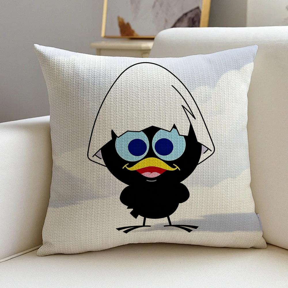 A-Cartoon Calimero Fun Cushion Cover Natural Linen Pillowcase Set, All-In-One Decor For Sofa, Bedroom & Chair
