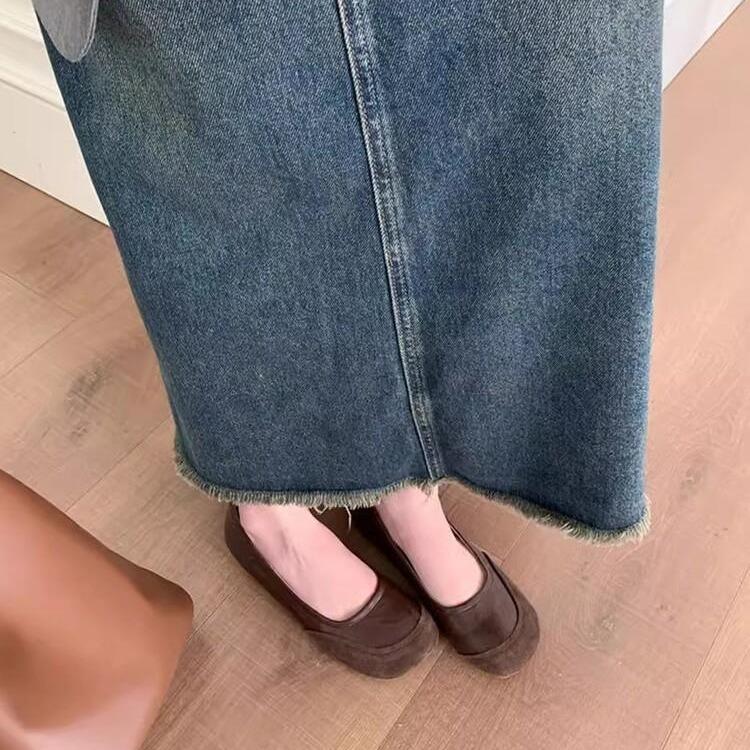 Retro round head shallow mouth single shoes women's spring and autumn new Korean version French evening breeze flat bottom grandma shoes casual Doud