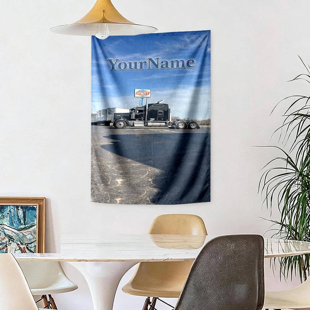 Kw Heavy Trucks Custom Your Name Wall Decor Tapestry Art For Pet Memorial Birthdaywedding Party Backdrop Family Gift