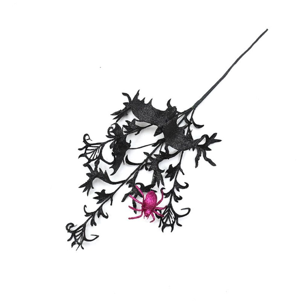 Spooky Black Halloween Bats Spiders Branch Realistic Simulation Bats Flower Happy Halloween Decor