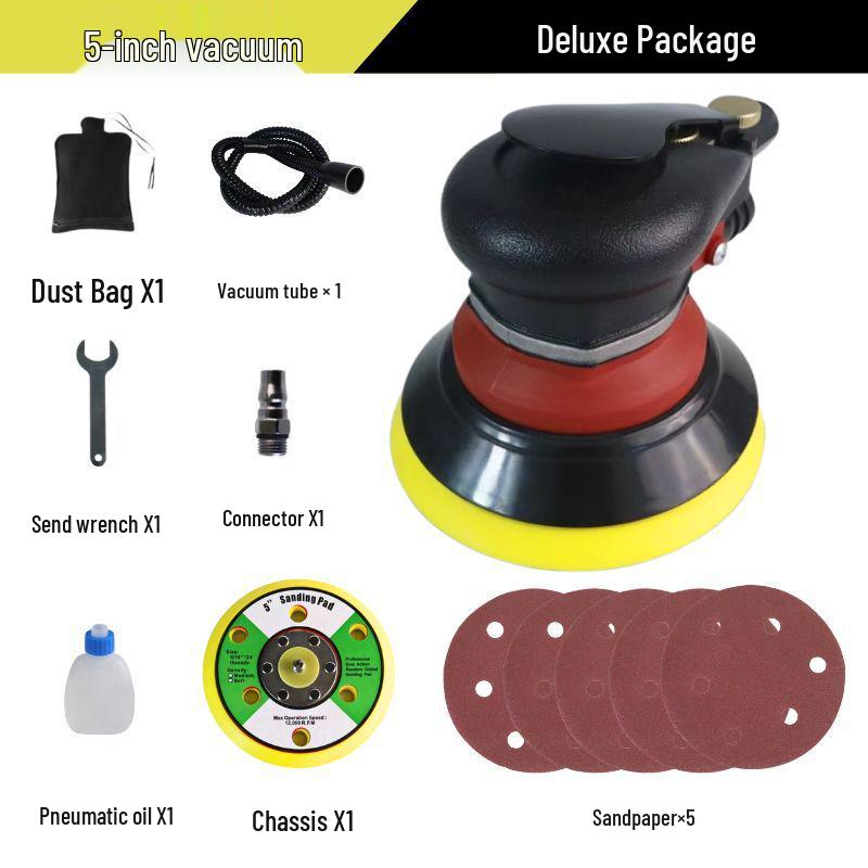 5" & 6" High-Speed Pneumatic Sander and Polisher, Model 313 Handheld Air Grinder