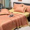 Summer Ice Silk Quilt Thin Section Air Conditioning Blanket Single Double Queen Size Bedding Set With Pillowcase