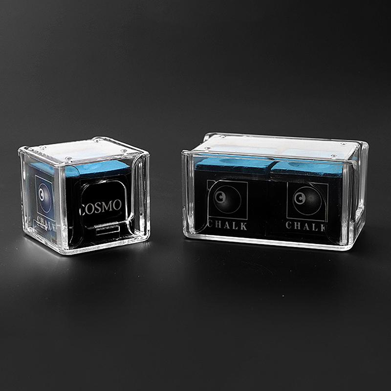 1Pc Transparent Acrylic Billiard Chalk Protection Box Anti-Fouling Moisture-Proof Single/Two Chocolate Powder Storage Box