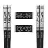 304 Stainless Steel Chopsticks & Rests Gift Set with Laser Black and White Logo