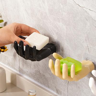 Resin Creative Storage Wall Hook Trace-less Bathroom Supplies Hand Shaped Hanger Practical