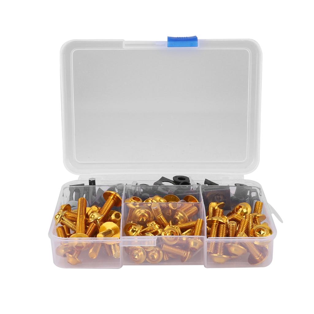 177pcs Motorcycle Screws Fairing Bolt Kit Universal M5 M6 Fit for Yamaha SportbikesGold