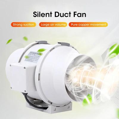 4 Inch 220V Silent Inline Exhaust Fan, Bathroom Extractor Duct Ventilation for Kitchen Toilet Wall Pipe Air Vent Neck Fan