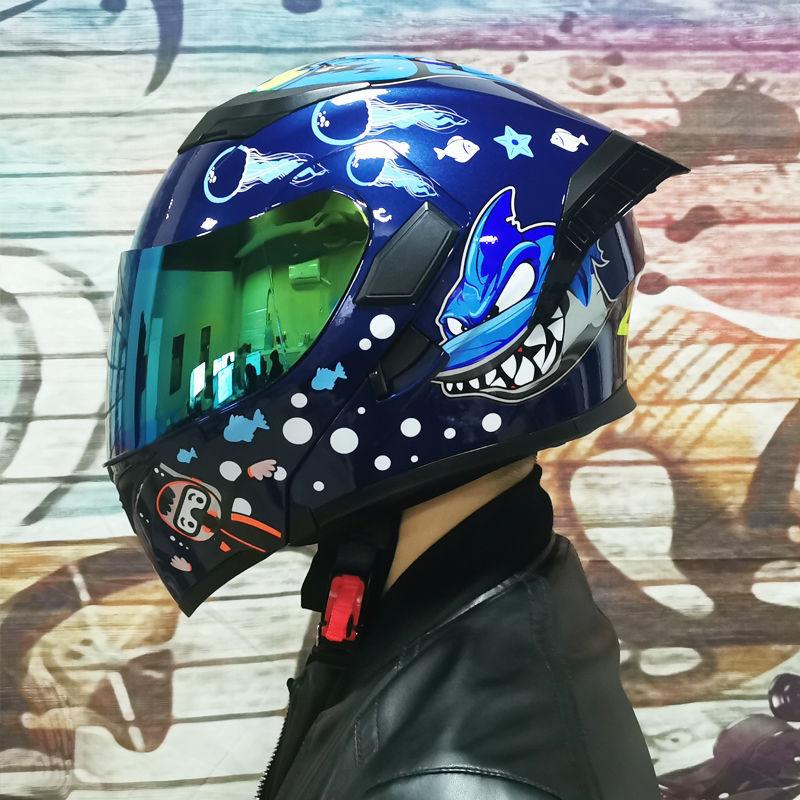 JIEKAI Motorcycle Helmet With Men's And Women's Dual Lenses Uncover Helmet / Electric Vehicle Semi Full Cover Locomotive