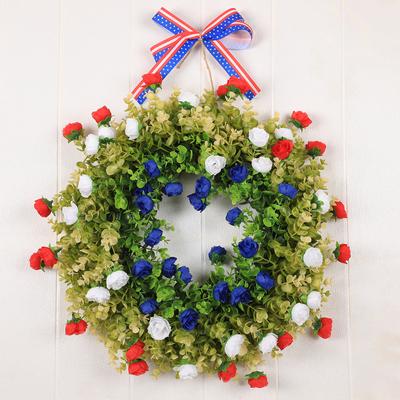 Independence Day Flowers Wreath Front Door Wreath Independence Day Wreath