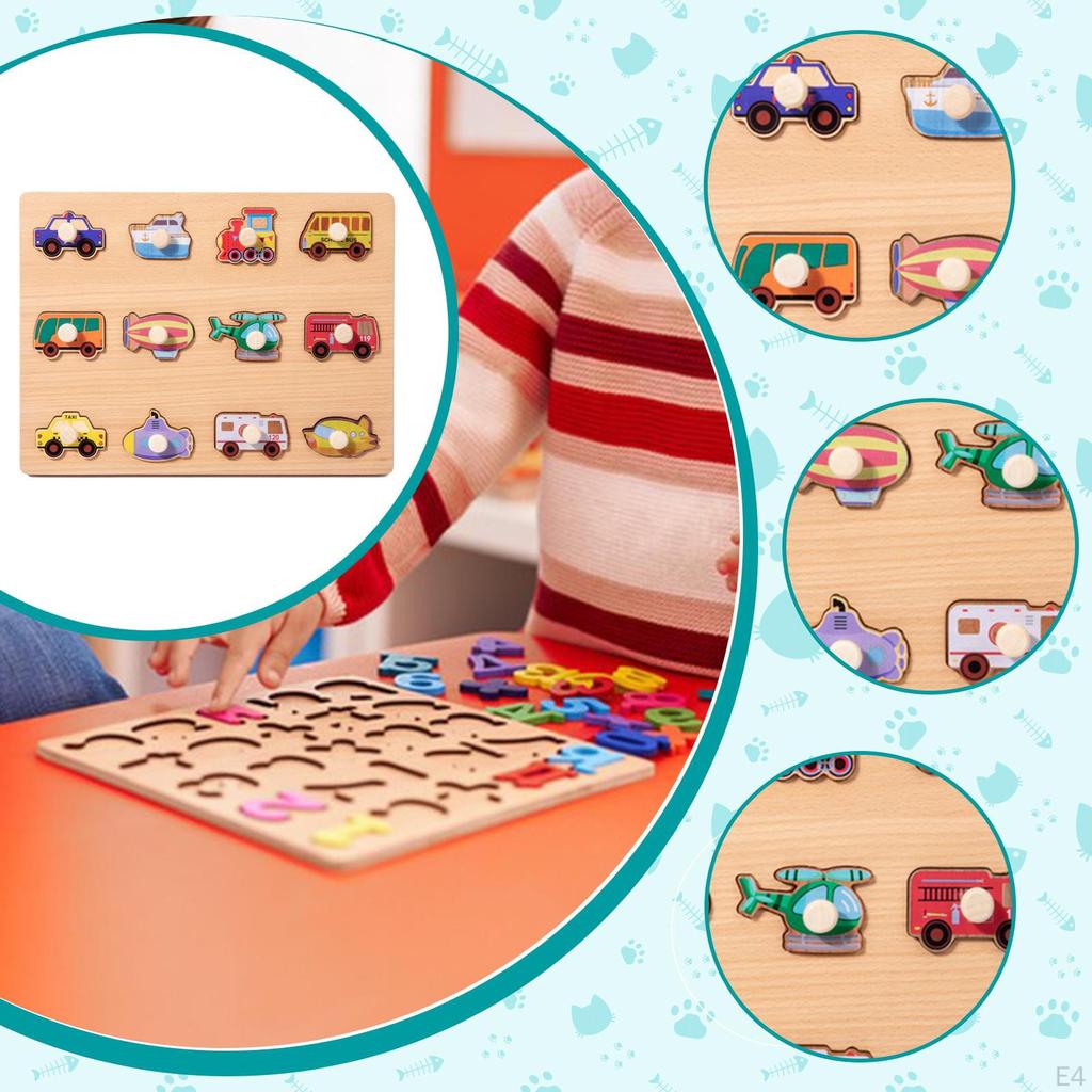 Holz Steckpuzzle Bildung Lernspielzeug Kognitive Farberkennung Form Zuordnungsbrett