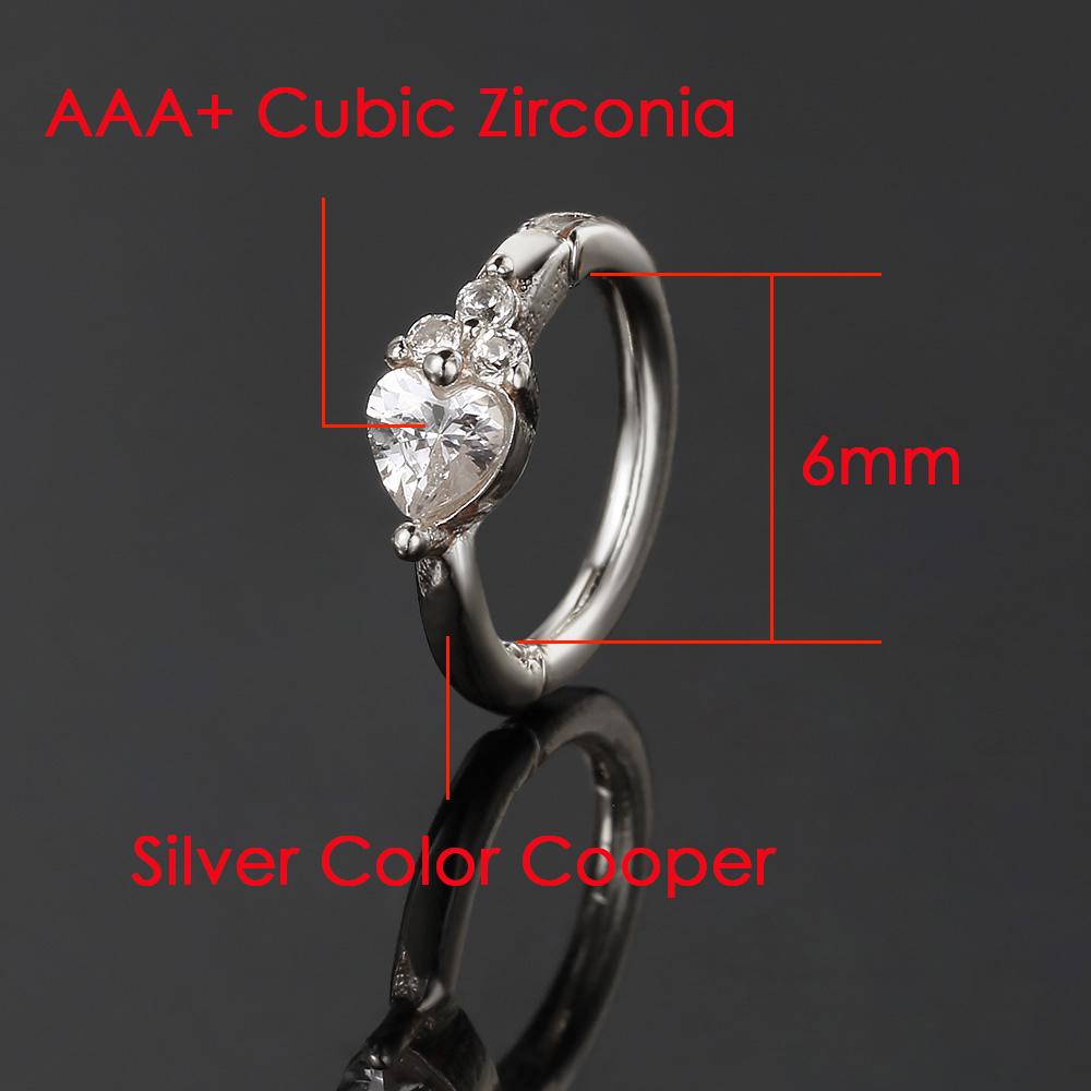 

1PC Stainless Steel Women Tragus Cartilage Helix Hoop Earrings Fashion Zircon Heart Conch Rook Daith Lobe Piercing Jewelry CC151