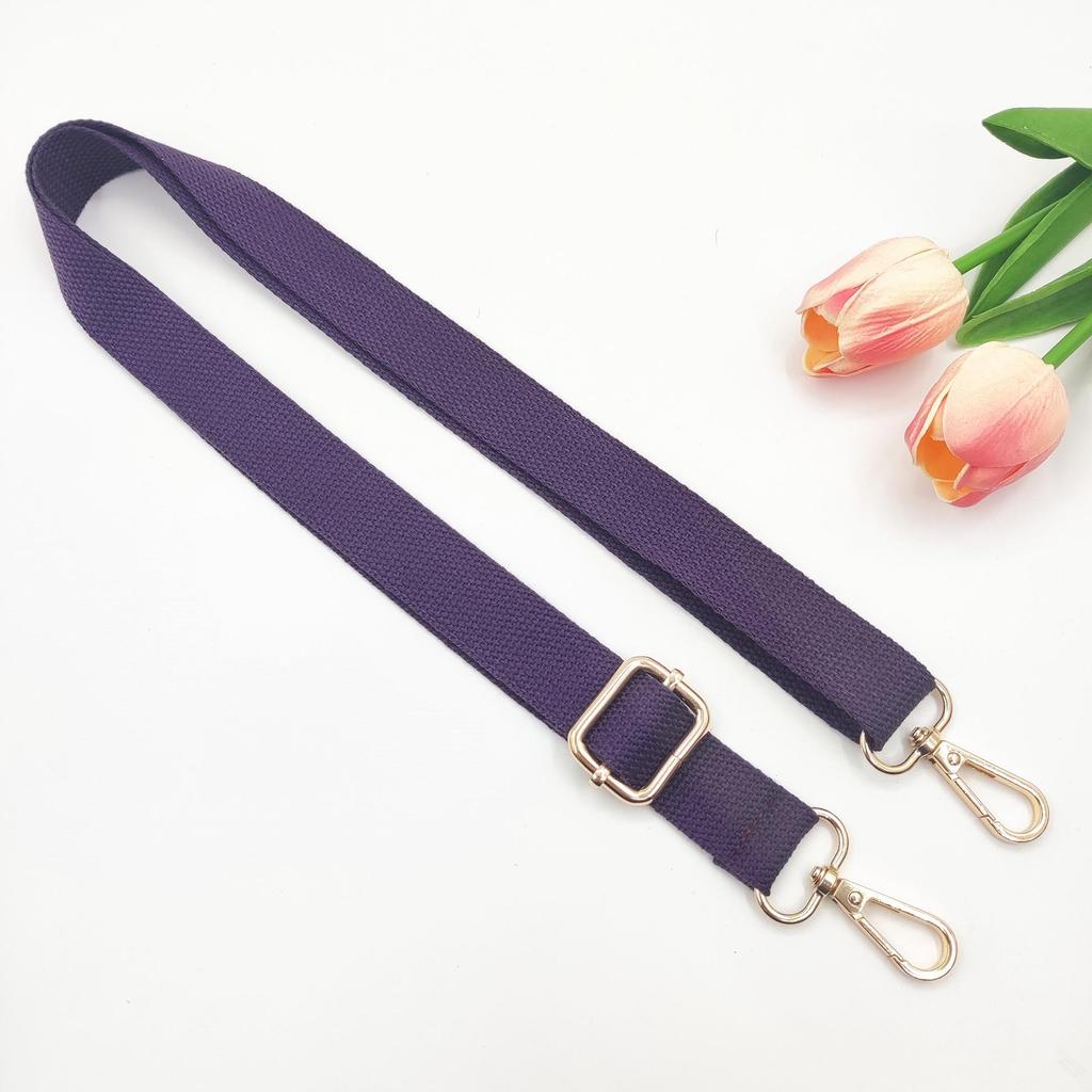 2.5cm Cotton Adjustable Crossbody Strap - Narrow Woven Solid Color Replacement for Women's Bags