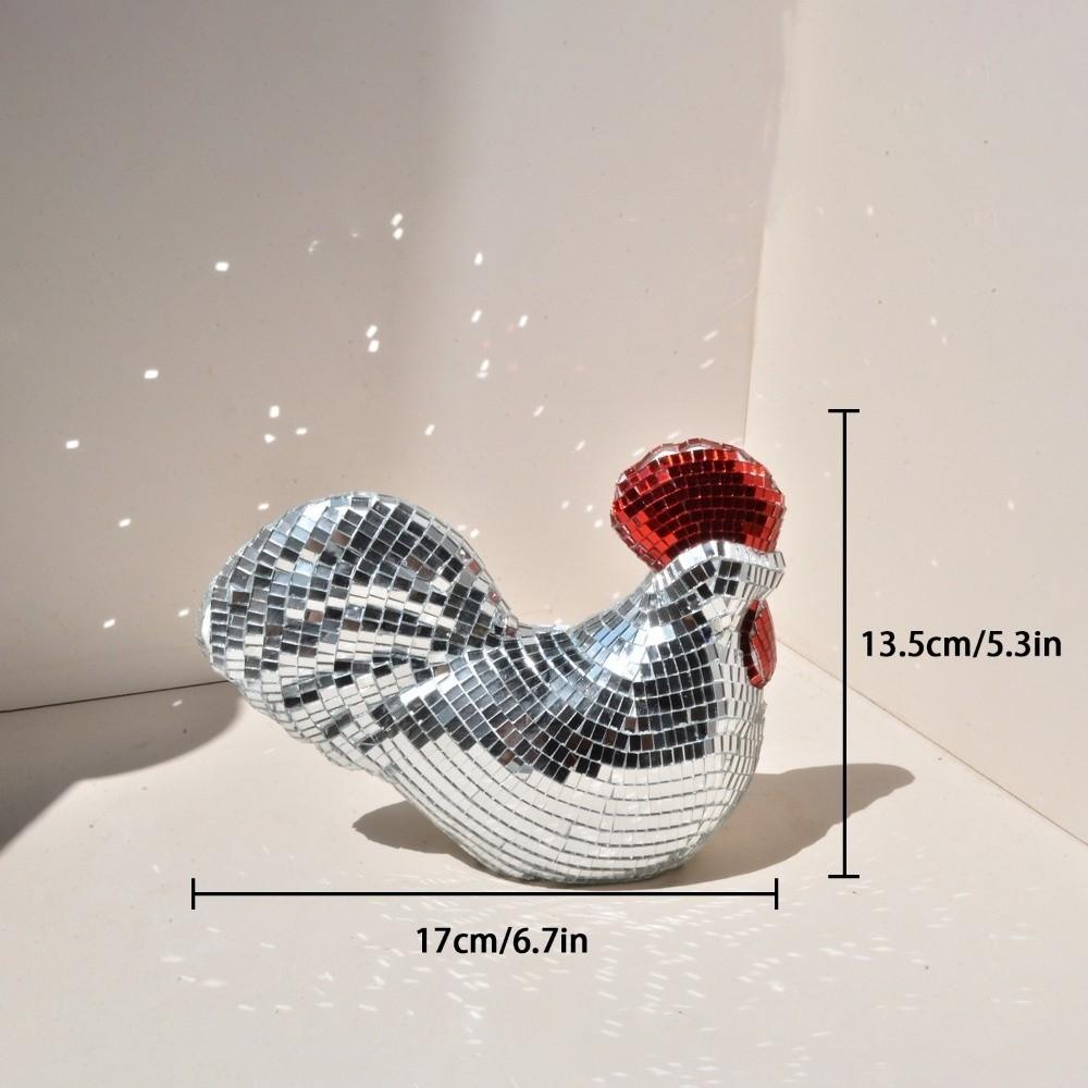 Chicken Shape Mirror Disco Balls Exquisite Figurine New Statue  Home Decor