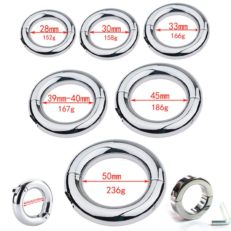 Multiple Models Size Metal Penis Bondage Lock Cock Rings Scrotum Stretcher Delay Ejaculation BDSM Adult Sexy Toys Man Sex Shop