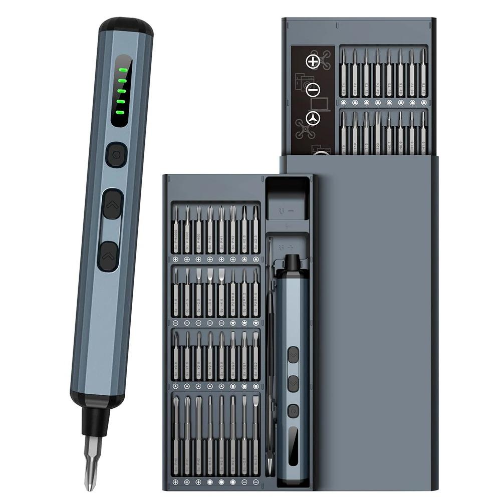 

Набор электрических отверток 68 в 1 Настройки крутящего момента Прецизионный электроинструмент Магнитные биты для отвертки для iPhone Очки Часы ПК