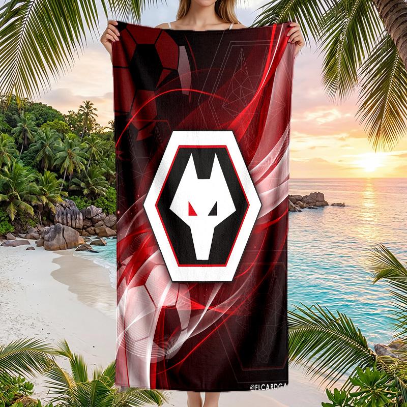 Asciugamano da Spiaggia Calcio Wolverhampton Wanderers Morbido Microfibra Asciugamano Estivo Asciugatura Rapida Assorbente per Spiaggia Piscina Viaggio