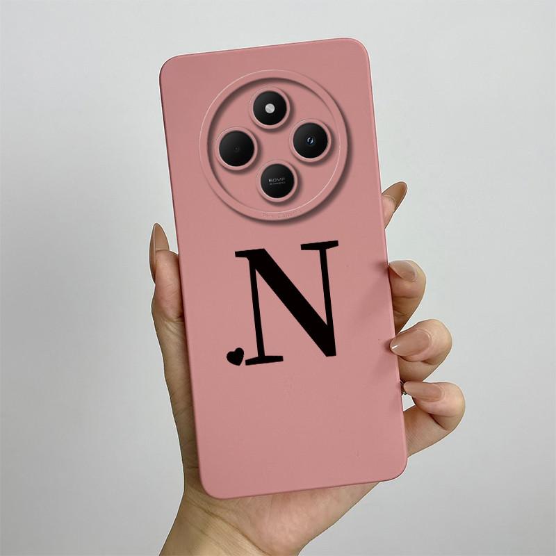 For Redmi 14C 4G 5G Case Cute Initial Letters Shell Soft Silicone Phone Cover Little Mi Poco C75 PocoC75 Shockproof TPU Fundas