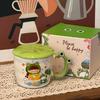 Geburtstagsgeschenke für Mädchen, niedliche Froschmädchen, Keramiktassen mit Deckel, Freundinnen, praktische Souvenirs, Geschenkboxen