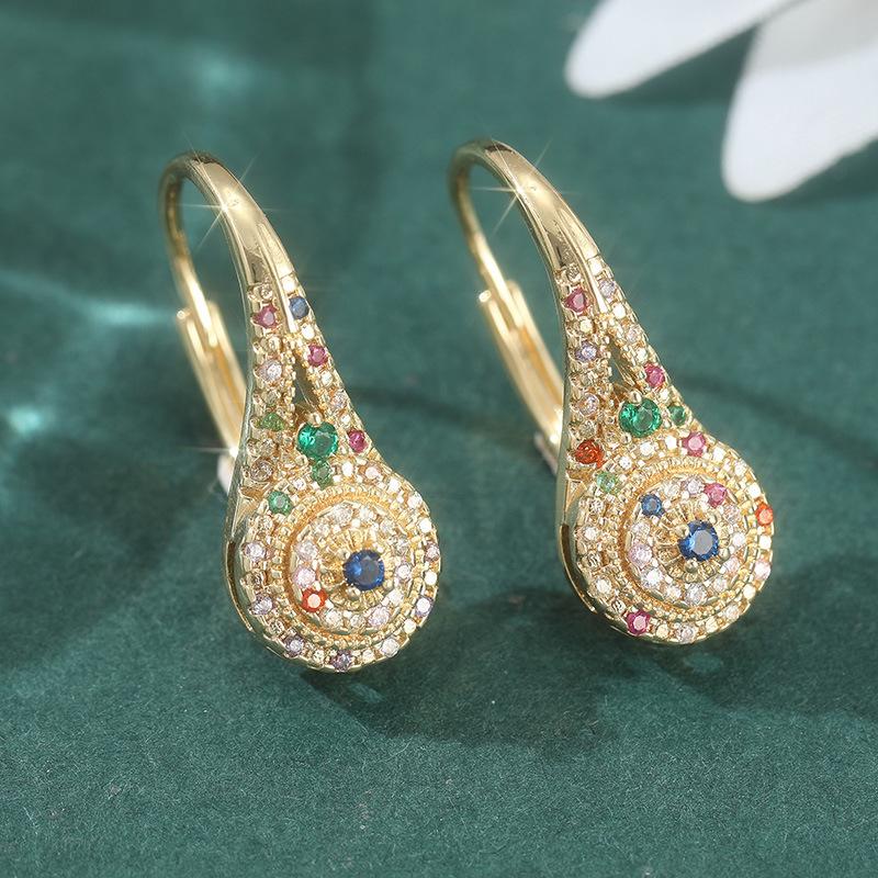 Earrings copper Korean version ins temperament simple pearl geometric earrings straight