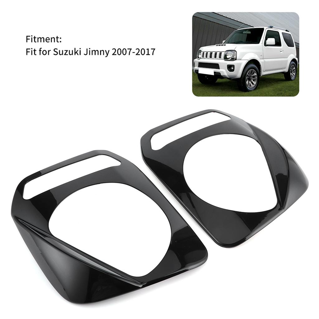 Car Front Headlight Cover Headlamp Trim Decor Fit for Jimny 2007‑ 2017 Car Lamp Trim Light Cover Trim