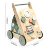 Wooden Baby Walker Stroller with Educational Learning Aid - Anti-Tip Push Car Toy for Toddlers