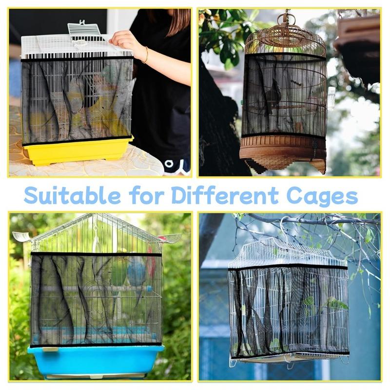 Mesh Birdcage Mesh Cover Easy To Clean Dustproof Breathable Mesh Protective Cover Birdcage Elastic Fabric Mesh Bird Accessories