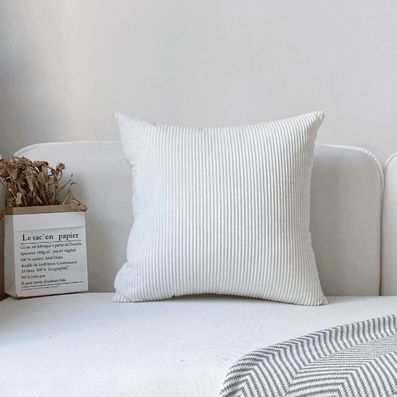 

Corduroy Pillow Cover, Plain Simple Corn Strip Pillow Cover, Home Sofa Bedside Cushion Cover 45*45