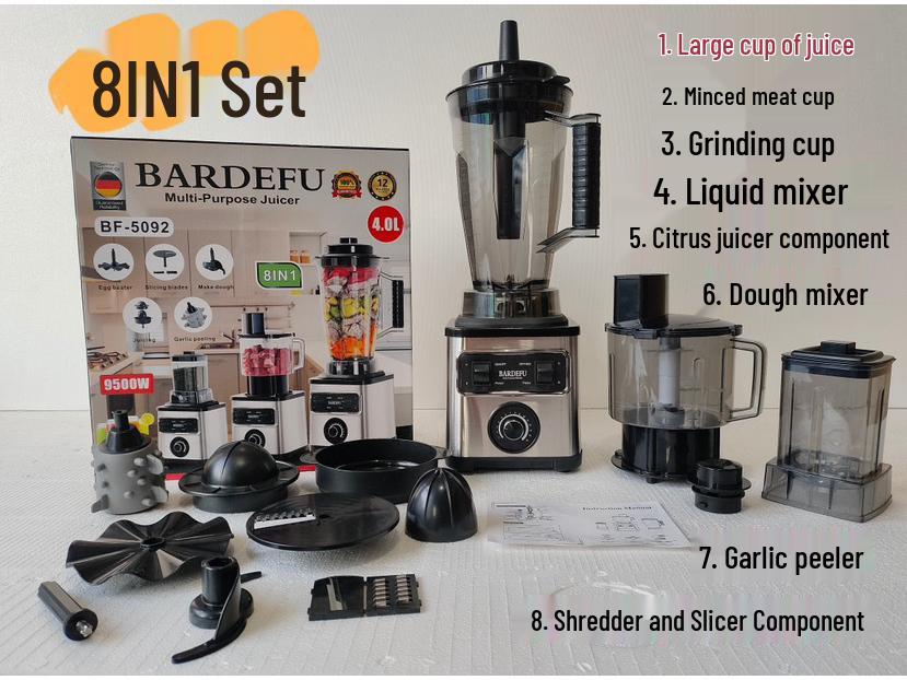 Stainless Steel Large Capacity Food Processor & Blender - Juicer, Mixer, and Meat Grinder