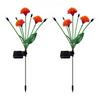 Solar Ground Stake Light Outdoor Flickering Firefly Flower Lamp Waterproof