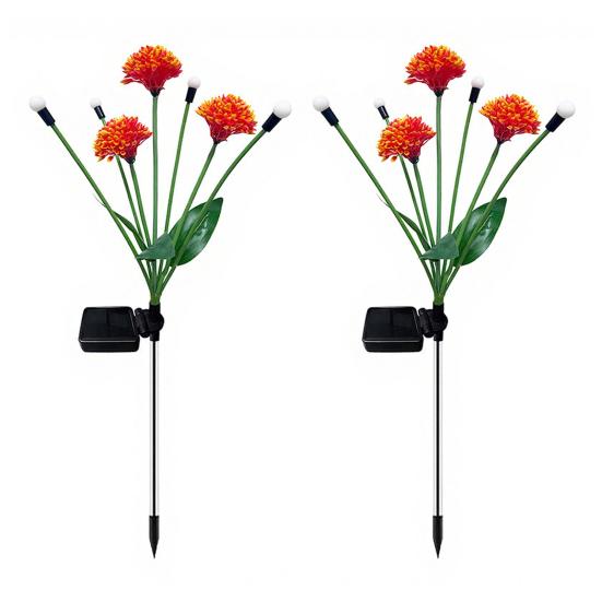 Solar Ground Stake Light Outdoor Flickering Firefly Flower Lamp Waterproof