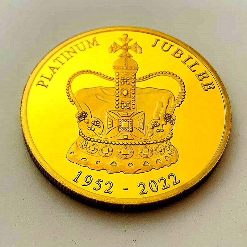 Königin Elisabeth II., Krone 70. Jahrestag Goldmedaille, Geschenk Goldmünze Gedenkmünze