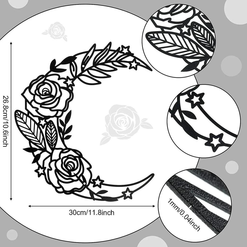 1pc Moon Phase Wall Art - Boho Moon Home Decor - Elegant Hanging Moon Decor for Living Room, or Any Space - Stylish and Modern