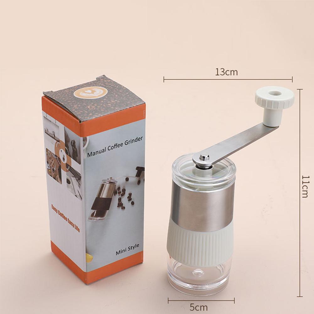 304 Stainless Steel Portable Hand-Crank Coffee Grinder Adjustable Coarseness and Fineness Manual Grinding Beans Machine