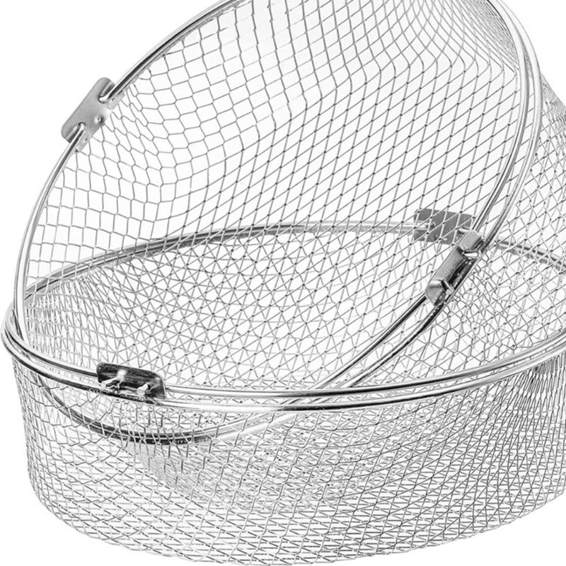 Food Safe Stainless Steel Air Fryers Basket For Efficient Heat Distribution Practical Replacement Accessory