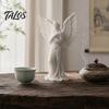 Crown Angel Ornament 3D Printed Figurine, Vintage Guardian Angle Statue, Miniature for Display Artistic Winged Women Sculpture Home Tabletop