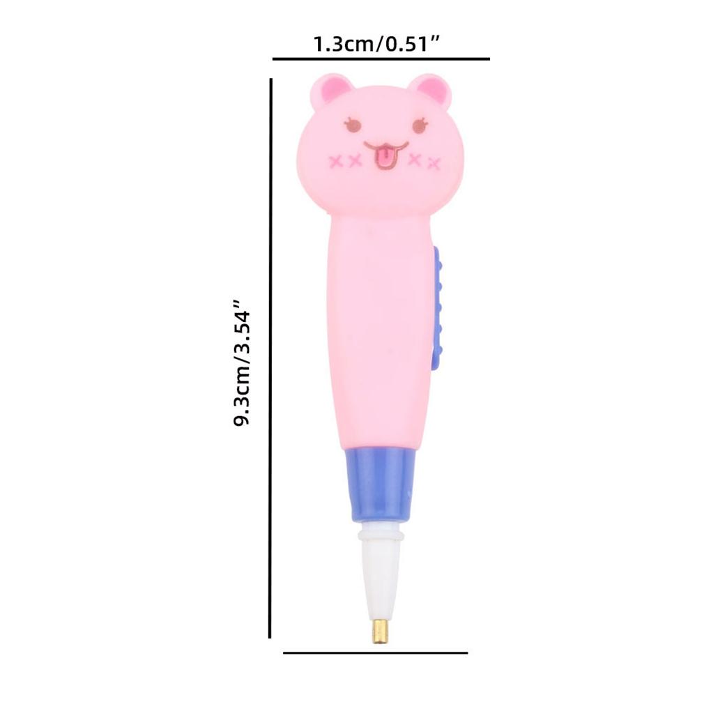 Crystal Painting Pen Portable Cute Animal Shape Kids Battery Powered Drawing Pencil Tool Accessories with Light