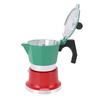 Coffee Pot Italian Coffee Maker for Gas Electric Stove Top 3 Cup Camping Manual Cuban Coffee Percolator Green and Red