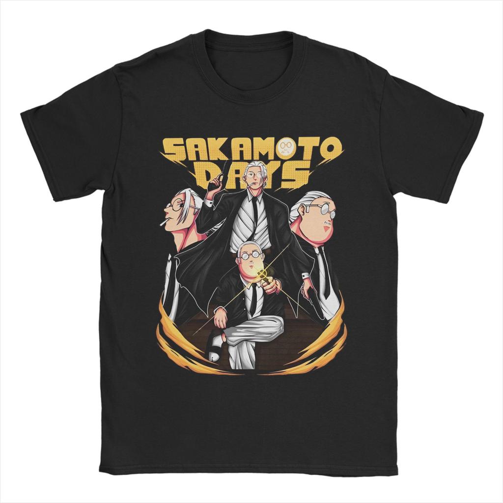 Kawaii Sakamoto Days T-Shirt Men 100%Cotton Short Sleeve Manga Anime Round Neck Summer Tops Shirts